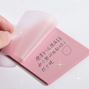 Planet Gates Yellow 50 Sheets Creative Transparent PET Memo Pad Posted It Sticky Notes Planner Sticker Notepad School Supplies Students Stationery