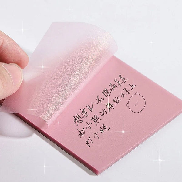 Planet Gates Yellow 50 Sheets Creative Transparent PET Memo Pad Posted It Sticky Notes Planner Sticker Notepad School Supplies Students Stationery