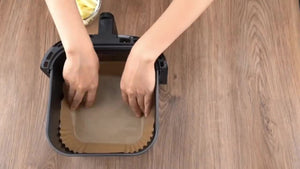 Planet Gates Yellow 50pcs, Non-Stick Air Fryer Liners - Square Paper Liners For Baking, Roasting, And Microwave Cooking - Easy Cleanup And Healthier Cooking For Hotel/ Commercial