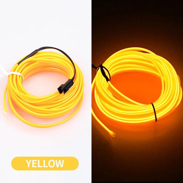 Planet Gates yellow 5m Car Interior Atmosphere Lighting LED Strip 5V DIY Flexible EL Neon Cold Light Line Tube With USB Auto Decoration Ambient Lamp