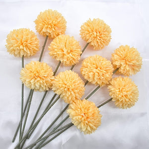 Planet Gates Yellow / 5pcs 5pcs Glorious Chrysanthemum Ball Flowers Bouquet - Perfect for Home, Office, Coffee House, Parties, and Weddings - Artificial Flowers for Important People