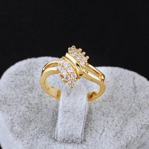 Planet Gates Yellow / 6 100% 14K Gold Diamond Charm Lady Rings for Women Bohemia Engagement Irregular Aros Mujer Oreja 14 K Gold Jewelry
