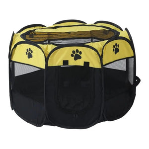 Planet Gates Yellow / 73X73X43cm Cat Cage Dog Cage Portable Foldable Pet Octagonal Cage Maternity Kennel Simple Operation Fence Outdoor Camping Pet Tent