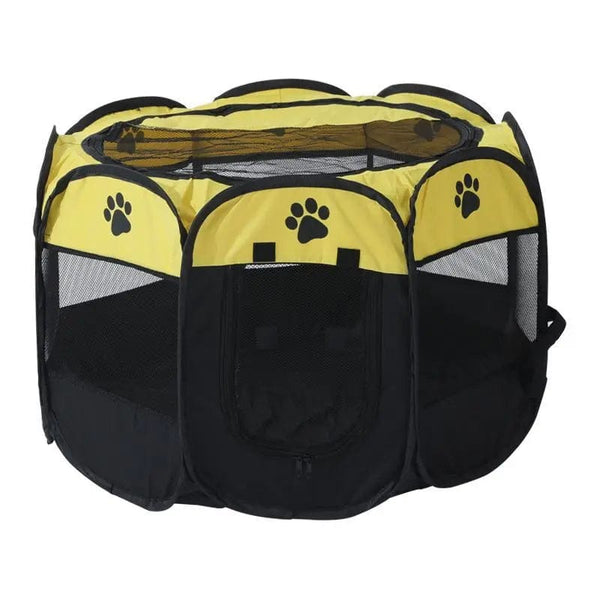 Planet Gates Yellow / 73X73X43cm Cat Cage Dog Cage Portable Foldable Pet Octagonal Cage Maternity Kennel Simple Operation Fence Outdoor Camping Pet Tent