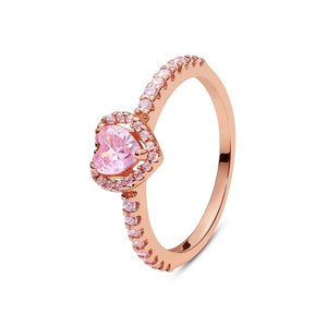 Planet Gates Yellow / 8 Original 925 Sterling Silver Rings For Women Love Heart Engagement Wedding Stackable Crystals Ring Rose Gold Luxury Jewelry Gift