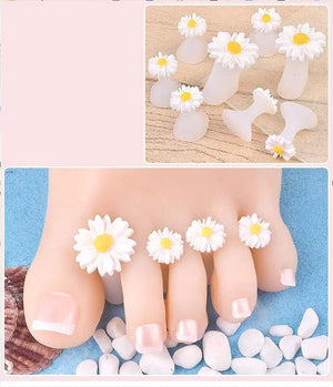 Planet Gates Yellow 8Pcs Cute Soft Silicone Toe Separator for Nail Polish, Set of Toe Spacers for Feet Apply Nail Polish During Pedicure