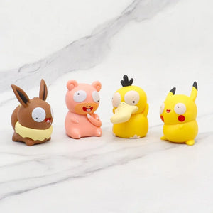 Planet Gates Yellow 8pcs/set Pokemon Silly Kawaii Big Eye Pikachu Charmander Bulbasaur Funny Gk Action Figure Toy Christmas Gift for Children
