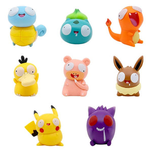 Planet Gates Yellow 8pcs/set Pokemon Silly Kawaii Big Eye Pikachu Charmander Bulbasaur Funny Gk Action Figure Toy Christmas Gift for Children