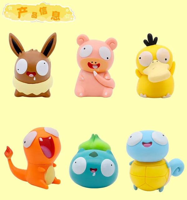 Planet Gates Yellow 8pcs/set Pokemon Silly Kawaii Big Eye Pikachu Charmander Bulbasaur Funny Gk Action Figure Toy Christmas Gift for Children