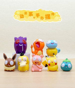 Planet Gates Yellow 8pcs/set Pokemon Silly Kawaii Big Eye Pikachu Charmander Bulbasaur Funny Gk Action Figure Toy Christmas Gift for Children