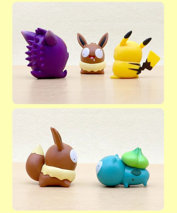 Planet Gates Yellow 8pcs/set Pokemon Silly Kawaii Big Eye Pikachu Charmander Bulbasaur Funny Gk Action Figure Toy Christmas Gift for Children
