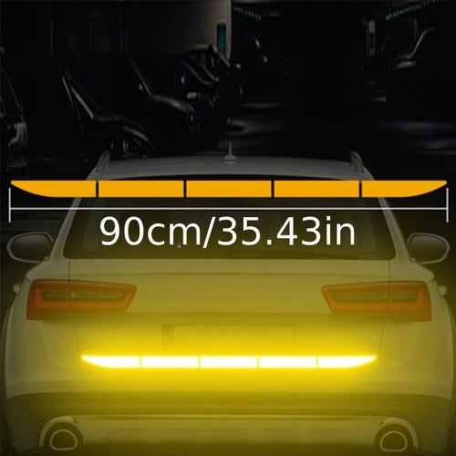Planet Gates Yellow 90cm/35.43in Reflective Car Decal Safety Warning Reflector Tape Car Stickers Anti Collision Warning Reflector Sticker Auto Accessories