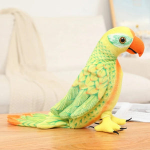 Planet Gates yellow / about 70x35cm 50/70cm Cute Lifelike Parrot Plush Stuffed Animal Toy Soft Kawaii Simulation Bird Dolls for Children Girls Baby Birthday Gift
