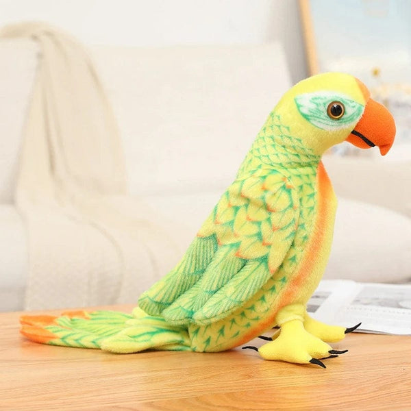 Planet Gates yellow / about 70x35cm 50/70cm Cute Lifelike Parrot Plush Stuffed Animal Toy Soft Kawaii Simulation Bird Dolls for Children Girls Baby Birthday Gift