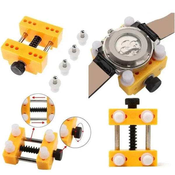 Planet Gates Yellow Adjustable Watchmaker Repair Tool Watch Back Case Cover Holder Remover Opener