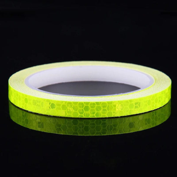 Planet Gates Yellow Bike Wheels Reflective Stickers Cycling Fluorescent Reflect Strip Adhesive Tape for 1cm*8m MTB Bicycle Warning Safety Decor Stic