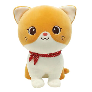 Planet Gates Yellow Cat / CHINA Cartoon Cat Plush Doll Cute Stuffed Kitten Rag Toy Elastic Soft Sofa Cushion Bedside Gift For Kids Girls 24cm