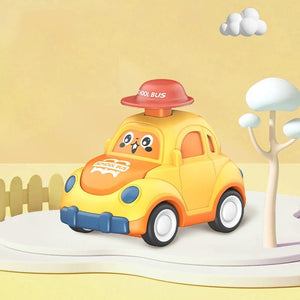 Planet Gates Yellow Children Cartoon Mini Car Toy Press Go Inertial Cute Fire Truck Ambulance Pull Back Crawling Educational Toys For Toddlers Boys