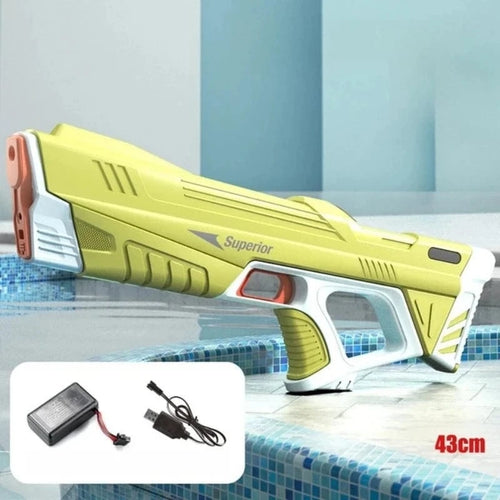 Planet Gates Yellow Children Full Automatic Water Gun Toys Summer Outdoor Pool Fight Games Induction Absorb Water Electric Waterguns for Kids Gifts