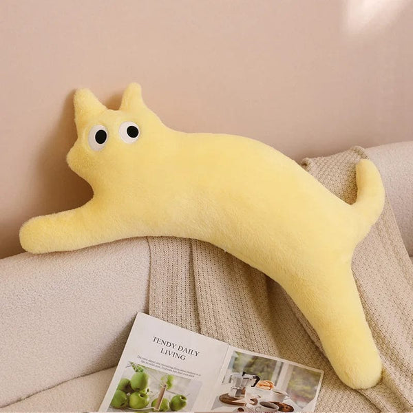 Planet Gates yellow / CHINA / 100cm 100CM Cute Soft Long Cat Pillow Plush Toys Stuffed Office Sleeping Cushion Bed Sleep Pillow Home Decor Gift Doll for Kids Girls