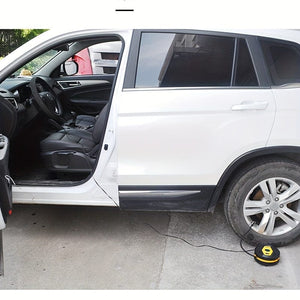 Planet Gates Yellow DC12v Wired Car Tire Inflator Pump, Preset Tire Pressure Fully Self Stop Detect Tire Pressure With Digital Display And Lighting, Perfect For Cars