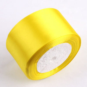 Planet Gates Yellow / Diameter 40mm 1 Roll, 22meters 4cm Silk Satin Ribbons Crafts Bow Handmade Gift Wrap Party Wedding Christmas Decorations, Ribbons For Bouquets, Craft Supplies, Fabric, Handmade Wedding Bouquets Material, Gift Packaging Materials,