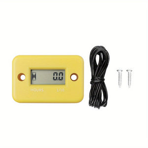 Planet Gates Yellow Digital LCD Hour Meter Motor Waterproof Display For Bike Motorcycle ATV Snowmobile Marine Boat Ski Dirt Gas Engine