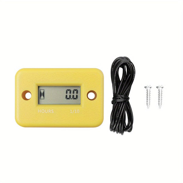 Planet Gates Yellow Digital LCD Hour Meter Motor Waterproof Display For Bike Motorcycle ATV Snowmobile Marine Boat Ski Dirt Gas Engine