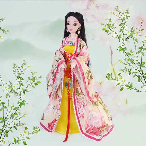 Planet Gates Yellow / Doll with Clothes New 30cm Doll Full Set Chinese Style Costume Doll Set 1/6 Bjd Doll with Headwear Girls Play House Dress Up Toys