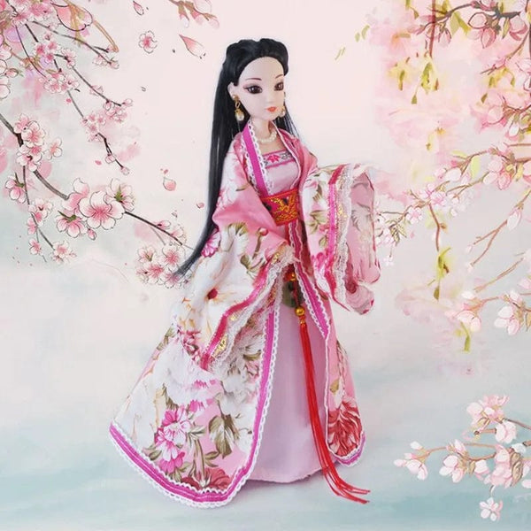 Planet Gates Yellow / Doll with Clothes New 30cm Doll Full Set Chinese Style Costume Doll Set 1/6 Bjd Doll with Headwear Girls Play House Dress Up Toys
