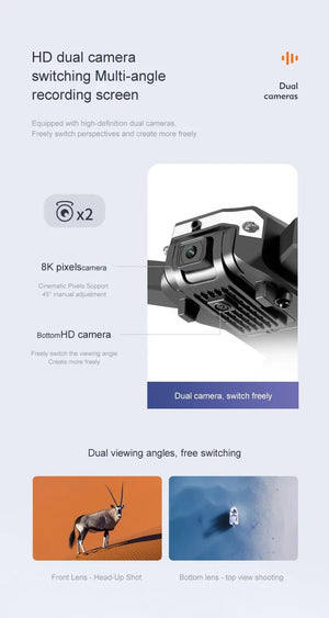 Planet Gates Yellow Dual 4K-1B Xiaomi Mijia G6Pro Drone Professional 8K GPS HD Dual Camera 5G Obstacle Avoidance Optical Flow Positioning Brushless Upgraded RC