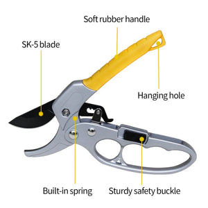 Planet Gates Yellow Handle Effort-saving Pruning Scissors Professional Fruit Tree Gardening Pruning Branch Pruning Shears Thick Branch Scissors