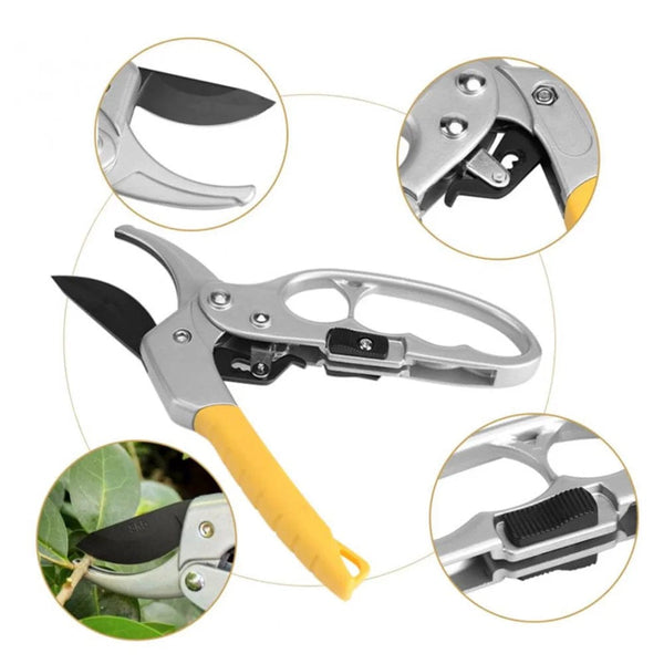 Planet Gates Yellow Handle Effort-saving Pruning Scissors Professional Fruit Tree Gardening Pruning Branch Pruning Shears Thick Branch Scissors