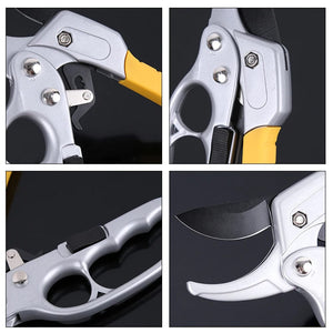 Planet Gates Yellow Handle Effort-saving Pruning Scissors Professional Fruit Tree Gardening Pruning Branch Pruning Shears Thick Branch Scissors