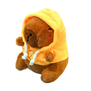 Planet Gates Yellow-Hoodie Swimming Ring Capybara Plush Capybara Keychain Stuffed Animals Cute Toy Capybara Bag Pendant Headgear Capybara Doll