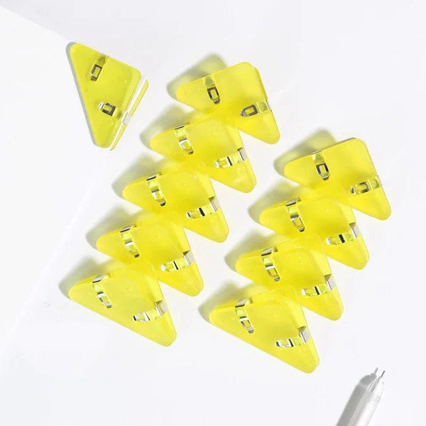Planet Gates yellow Kawaii 5pcs Triangle Corner Clips File Paper Clips File Index Photo Clamp Page Holder Korean Stationery Office Desk Organizer