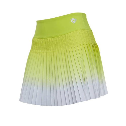 Planet Gates Yellow / L Women Summer Safe Tennis Skirts S-XXL Gym Golf Running Pleated skirt Girls Gradient Sports Fitness High Waist Skorts With Pocket