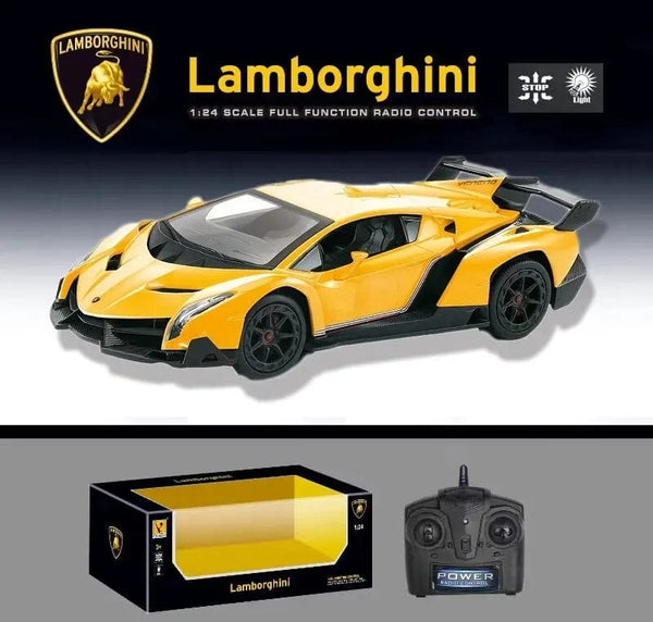 Planet Gates yellow Lamborghini 1:16RC Genuine Authorization, Indoor and Outdoor Remote Control Car, Cool Lighting Model, CHILDREN'S Toy Gift Series