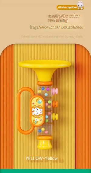Planet Gates Yellow Little Rabbit Horn Children's Toy, Baby Will Blow Cartoon Harmonica Whistle Musical Instrument