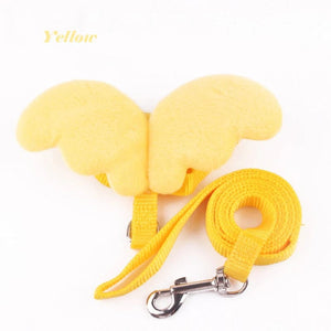 Planet Gates Yellow / M-suit 3-6kg / CN Cute Angel Wing Pet Rabbit Harness and Leash for Cats Rabbits Personalized Rabbit Harnesses Bunny Accessories Hamster Clothes