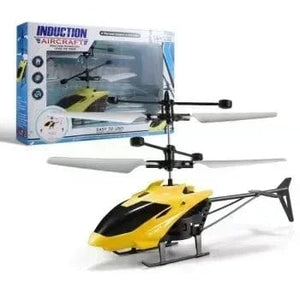 Planet Gates Yellow Mini RC Drone Rechargeable No Remote Control RC Helicopters Drone Toys Induction Hovering Safe Fall-resistant