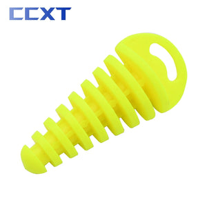 Planet Gates Yellow Motorcycle ATV Exhaust Pipe Plug Tailpipe PVC Air Bleeder Plug Wash Plug Pipe Protector For Yamaha Honda Kawasaki Suzuki KTM etc