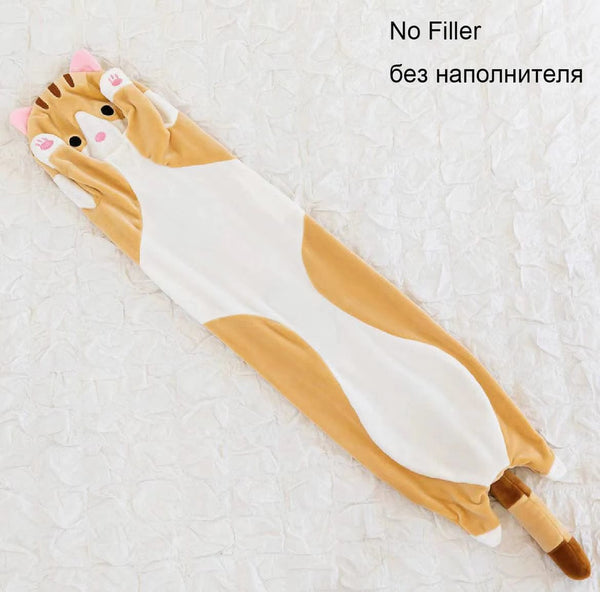 Planet Gates Yellow No Filler / 130cm 50/70/90/110/130cm Cute Soft Long Cat Pillow Stuffed Plush Toys Office Nap Pillow Home Comfort Cushion Decor Gift Doll Child