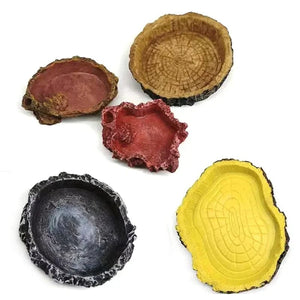 Planet Gates Yellow Pet Reptile Feeder Bowl Resin Aquarium Basin Food Water Pot Reptile Turtle Tortoise Scorpion Lizard Crabs Supplies Dropshipping