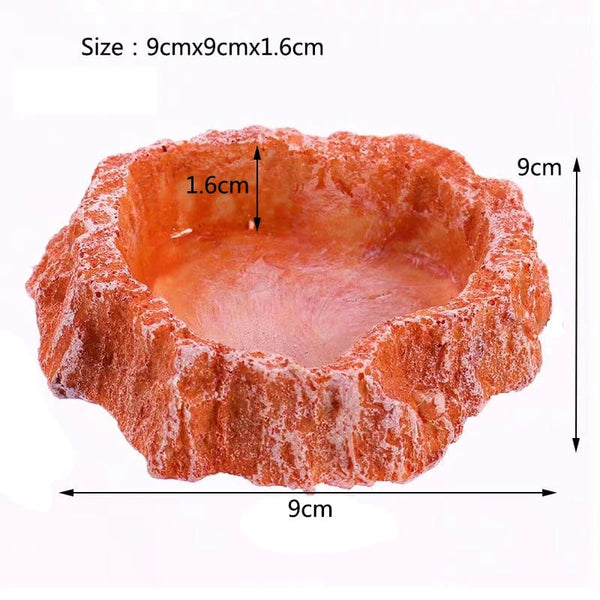 Planet Gates Yellow Pet Reptile Feeder Bowl Resin Aquarium Basin Food Water Pot Reptile Turtle Tortoise Scorpion Lizard Crabs Supplies Dropshipping