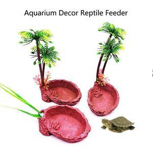 Planet Gates Yellow Pet Reptile Feeder Bowl Resin Aquarium Basin Food Water Pot Reptile Turtle Tortoise Scorpion Lizard Crabs Supplies Dropshipping