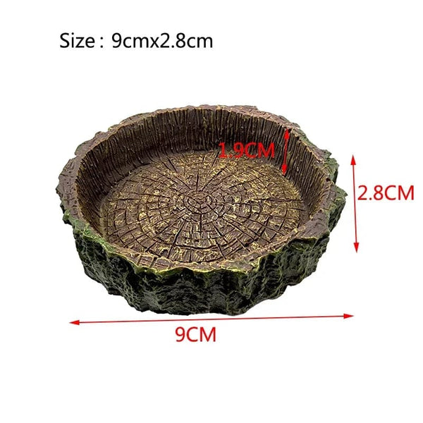 Planet Gates Yellow Pet Reptile Feeder Bowl Resin Aquarium Basin Food Water Pot Reptile Turtle Tortoise Scorpion Lizard Crabs Supplies Dropshipping