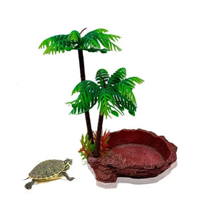 Planet Gates Yellow Pet Reptile Feeder Bowl Resin Aquarium Basin Food Water Pot Reptile Turtle Tortoise Scorpion Lizard Crabs Supplies Dropshipping