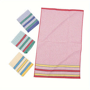 Planet Gates Yellow, Pink, Blue, Green (4pc) 1/4pcs Large Kitchen Dish Towel, Absorbent Super Soft Cotton Dish Cloth, Bright Color Tea/Bar Towel For Washing Drying Dish And Home