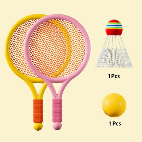 Planet Gates Yellow Pink Hanging Table Tennis Trainer With Racket Mini Badminton Tennis Ball Parent-child Interactive Game Indoor Outdoor Kids Sports Toy